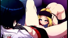 Chihaya gives Tae an oral (By Animeflux)