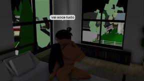 Novinha safada n&atilde_o tinha como pagar o motoboy ent&atilde_o deu o cuzinho pra ele - brookhaven