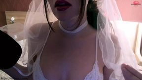 Cheating Bride rides cock riding position on wedding night