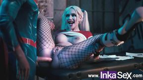Superman tears up Harley Quinn's anus and creampies her anus