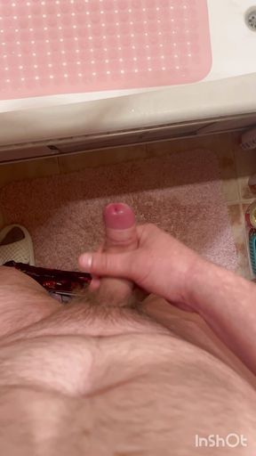 Young Guy Masturbates in the Toilet and Close-ups of His Big and Head