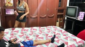 While my parents are away, my stepbrother and I fuck each other until we come.