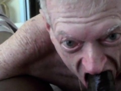 Grandpa sucks and eats cum