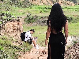 Lewd desert dominatrix-bitch stalks a lost male until that babe screws him - ALEJANDRA PALACIOS