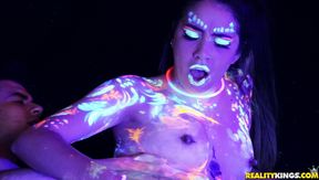 Kitty Love's Blacklight Romance Fuels Latina Bikini Passion