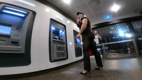 Exposed & Humiliated Muscle Tranny Cums in Public
