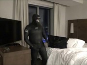 Hotel movie part 5 - blonde surfer changes into another wetsuit to complete mission