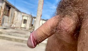 Inspecting the terrace while they work...