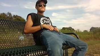 jerking off on a park bench in the A.M.