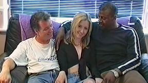 Black man enjoys messy seconds as husband pleases wife with creampie