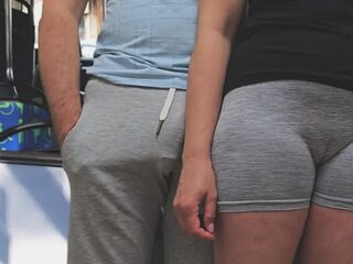 Public Bus Tugjob Stranger Cum Raw, risky, and screwing hawt! This babe strokes his thick jock, teasing him until this chab explodes in public