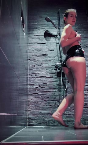 Ass Worship Fetish Striptease in the Shower