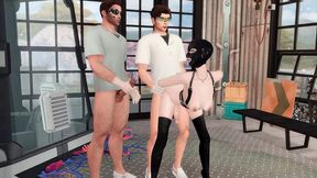 futanari lab assistant became a sex toy of her colleagues (sims + anime hentai + sfm)