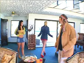 Blonde and Brunette Share Lucky Cock in Steamy Threesome