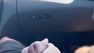 Hitchhiking - Big Boobed Milf jerks me off while Driving