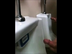 Outdoor Wank Session for Two Slim Dicks at the Urinals