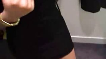 Amateur public sex in a store changing room
