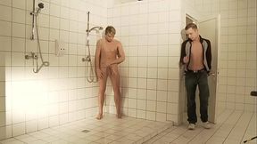 Russian xxl hunk fuck blond German twink in the shower