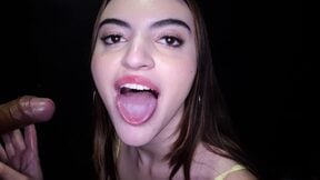 That's it Julia, now swallow the goods!