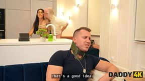 DADDY4K. Spoon position feels when cheating. Hot video with Black Angel