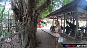 Crocodiles munching and making his amateur Thai GF cum hard