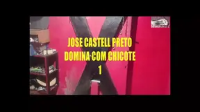 Master Jose Castell dominates slave girl with whip in BDSM scene