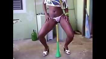 Vuvuzela Sexy Dancing Black Girl in Rio de Janeiro Brasil