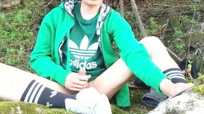Jon Arteen. Twink's Jerk off Outdoor in Nature Ends in a Frustrating Ruined Orgasm. Solo Tease, Long Build-up, Loss of Control