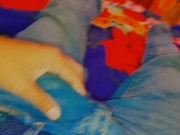 Horny Guy In Sweatpants Masturbates His Big fat Cock🍌
