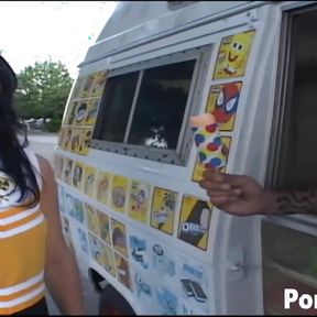 Doggy ponding sex inside ice cream van with melissa matthews