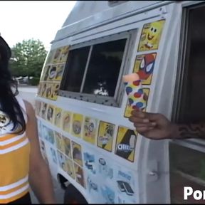 Doggy ponding sex inside ice cream van with melissa matthews