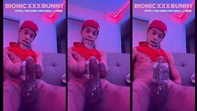 Big cocked bionicxxxbunny masturbates with tattooed amputated arm solo fetish