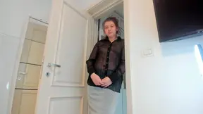 Dominant session with close-up on tight and wet pussy