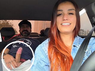 Slutty app driver caught passenger masturbating from behind and fucked him without a condom!