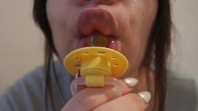 My Big Tits Indian stepsister sucking pacifier she really loves the pacifier, in between she shows her big tits and pussy while sucking pacifier