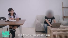 Asian College Girl Seduces Professor in Classroom