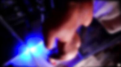 Wet skin after a bike ride then a hot shower tease and ride a glass dildo