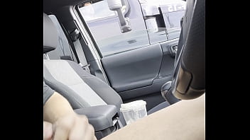 Trucker watches me stroke my cock