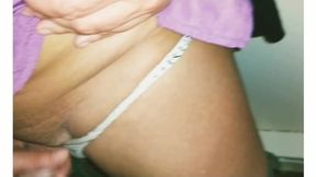 Slut co-worker drips last night's cum from husband on dick in break room morning hookup