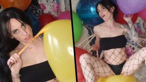 Having Fun with Balloons in Bed - Mishel Looner balloons