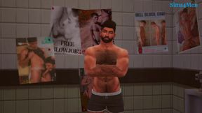 Stranger fucks twink in dirty gas station bathroom glory hole leak