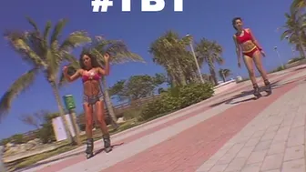 Naomi and Sabara flaunt their big bubble butts rollerblading in South Beach
