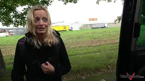 Sexy BlondeAmy Rides Lucky Guy Hard In His Car's Back Seat