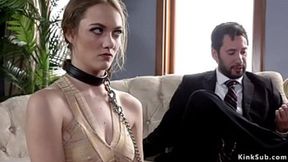 Master Tommy brings hot Samantha Hayes in the upper floor for bdsm training