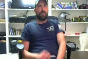 lascivious Bearded father Bearded chap Tugging Stiff