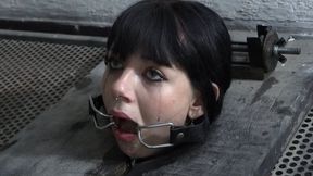 Zoe with ring gag in the pillory cage - mp4 720p