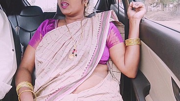 Indian aunty car sex with son in law long drive for fucking. Telugu dirty talks.
