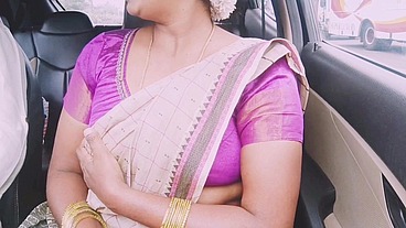 Indian aunty car sex with son in law long drive for fucking. Telugu dirty talks.