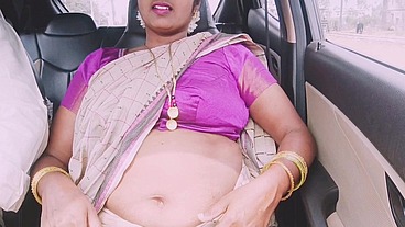 Indian aunty car sex with son in law long drive for fucking. Telugu dirty talks.
