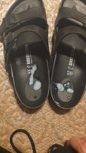 Cumming on my birkenstocks